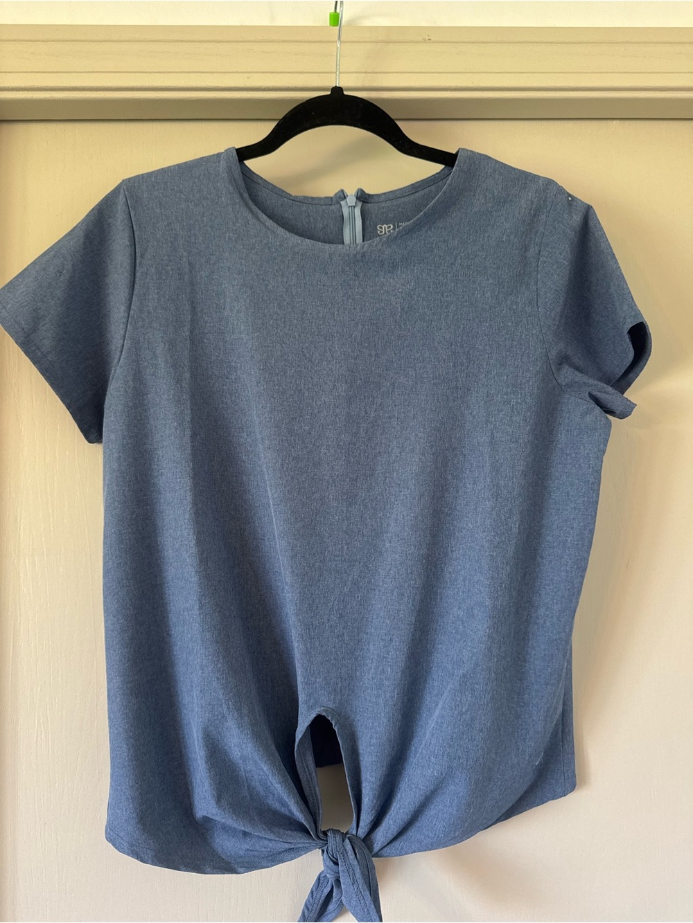 Albion Chambray Blue V-Neck Top